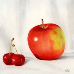 Apple and Two Cherries