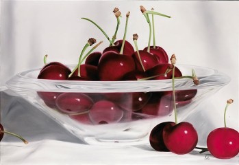 Red Cherries in Glass